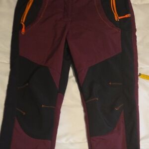 Youth Or MENS SMALL Burgundy and Black Pants, Windstopper